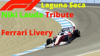F1 Niki Lauda Tribute Formula Hybrid 2020 - Ferrari Livery Laguna seca onboard
