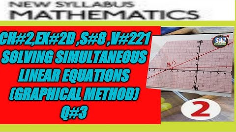 Solving Simultaneous equations ( Graphical Method)|NSMD2(7TH EDITION)|EX#2D| Q#3|SAZChannel