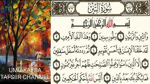 TAFSIIRKA🌷سورة التين🌷SH=MAXAMAD CABDI UMALحفظه الله