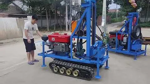 Hot selling crawler water well drilling rig machine, small portable type drilling rig made in China.