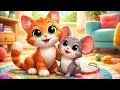 Katze Mia und Maus Piep 🐱🐭 | Lustdiger Kinderreim zum Mitsingen | Spiel und Spaß für Kinder