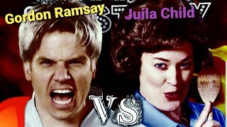 Gordon Ramsay vs Julia Child with healthbars