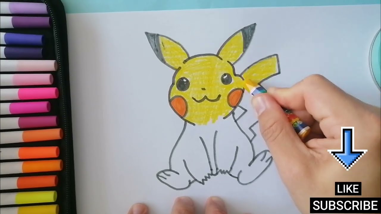 How to Draw CUTE PIKACHU Easy Step by Step ⚡ Kolay Pikachu Çizimi (Adım Adım) 