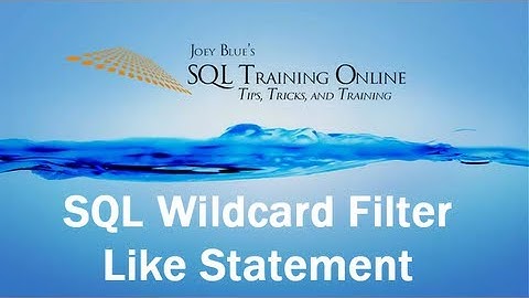 SQL Wildcard Filter - SQL Training Online - Quick Tips Ep10