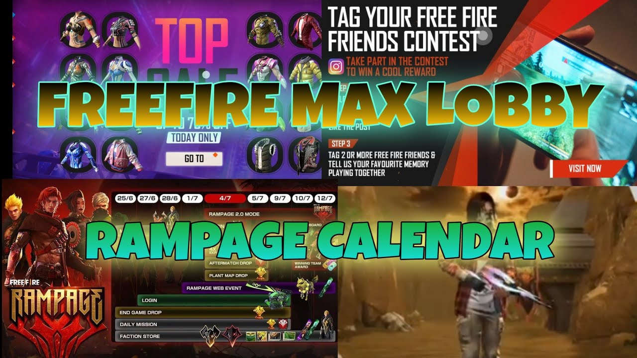 FREEFIRE MAX |RAMPAGE 2.0 CALENDAR |TOP 70% OFFER |TAG  
