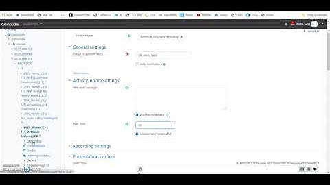 BBB creating Session in Moodle