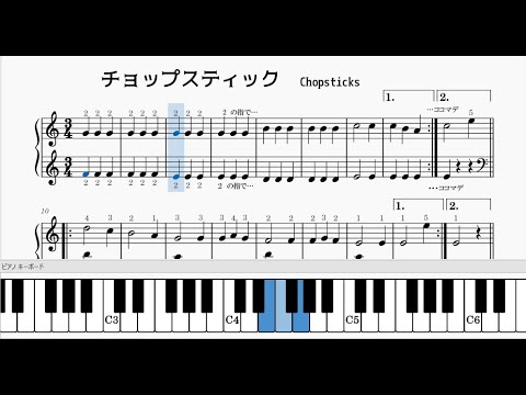 チョップスティック/Chopsticks メキシコ民謡(ピアノ簡易版)