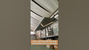 QHC Full Cassette Awning, Embedded LED in arm tube #patio #decor #awning #awnings