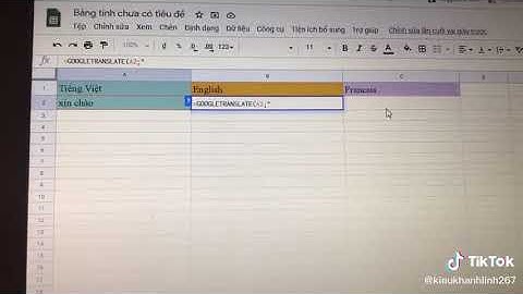 Sử dụng hàm dịch thuật trên excel với google translate