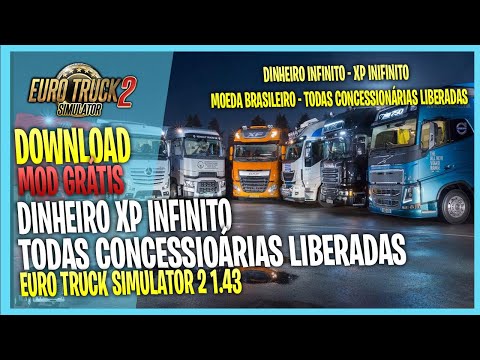 Todas Concessionarias liberadas + XP e Dinheiro Infinito Mod Ets2