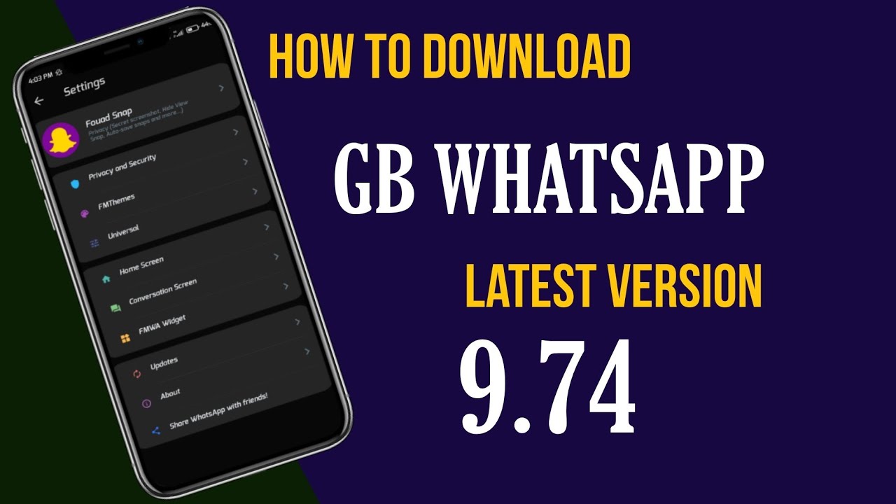 Gb whatsapp 9.74 latest version update | gb whatsapp | TECHME111 |