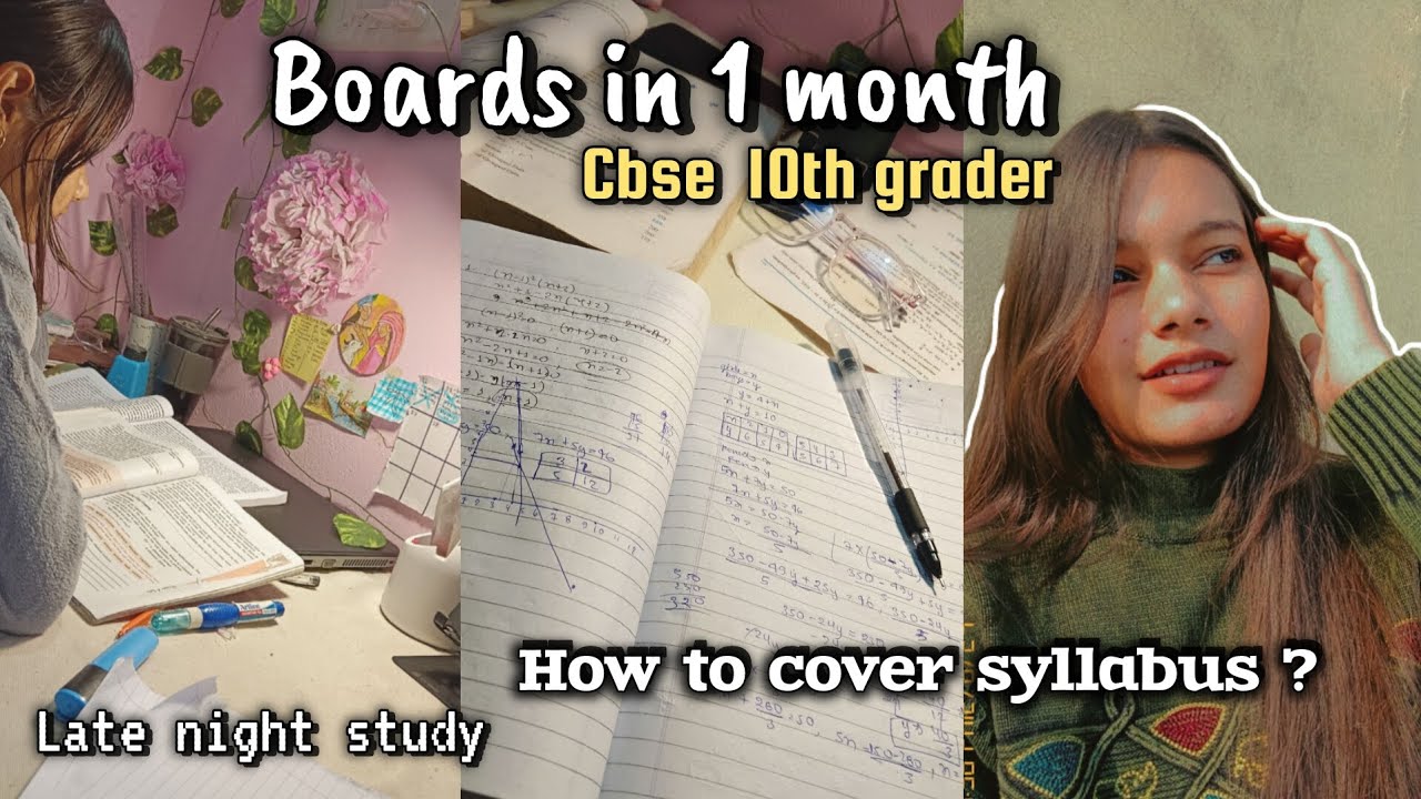 Cbse 10th grader | Boards in 1 month productive study vlog 🧋 - YouTube