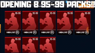 OPENING 8 95-99 PACKS IN NBA LIVE MOBILE 19!!!