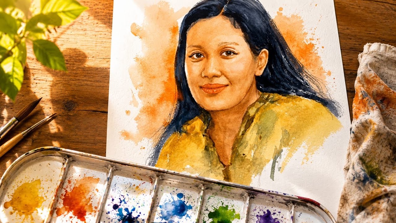 Easy Watercolor Portrait for Beginners - YouTube