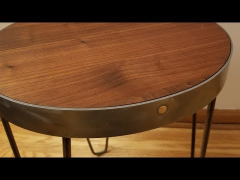 Hairpin Leg End Table - Reclaimed Wood and Steel