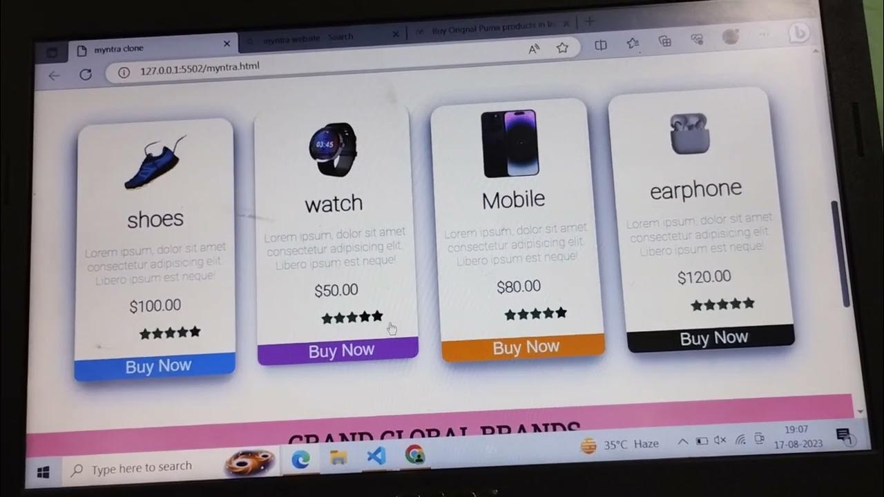 Myntra clone maded using html ,css, js and bottstap #webdevelopment# ...