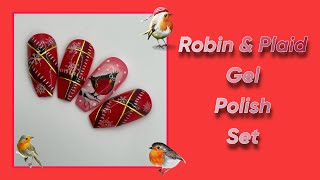 ROBIN & PLAID GEL POLISH SET WITH MADAM GLAM | USING EUPHORIA NAILS DETAILER BRUSHES