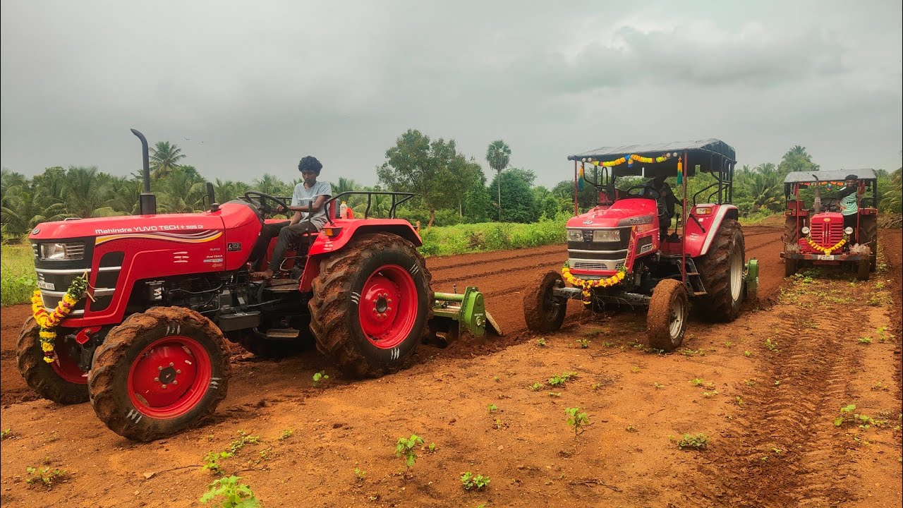 Mahindra yuvo tech plus 585 and Arjun 605 ,415 di same time rotavator performance in solam land