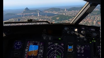 [XPlane 11] Visual Landing Rio de Janeiro circling 02R (SBRJ) with real ATC