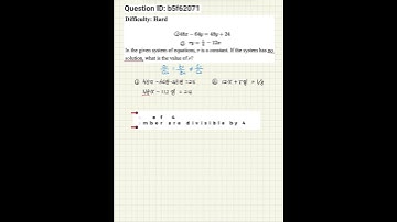 Digital SAT Math – Algebra (Hard) | Find Constant r for No Solution | ID: b5f62071