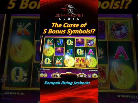 The Curse of 5 Bonus Symbols!? Pompeii Rising Jackpots! #shinobislots #shorts #pompeiirisingjackpots