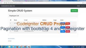 Codeigniter CRUD Project bootstrap 4 Pagination from database part 8