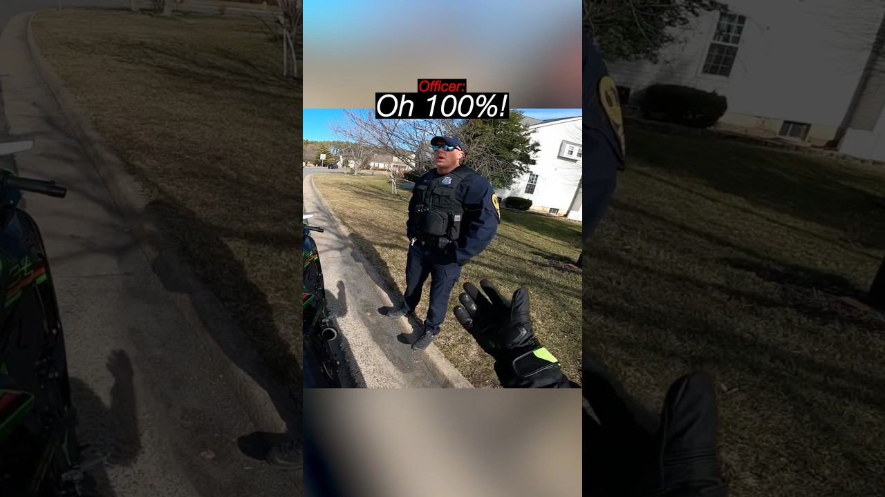 Biker MEETS WEIRD COP 👮 🤪 @tsharabi4
