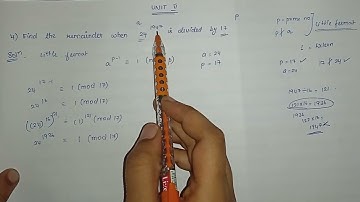 Problem using Little Fermat Theorem | Unit V | Algebra and Number Theory | Anna University Tamil