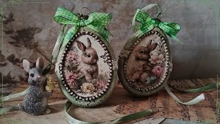 Decoupage Easter egg - Easter craft idea - mixed media - DIY