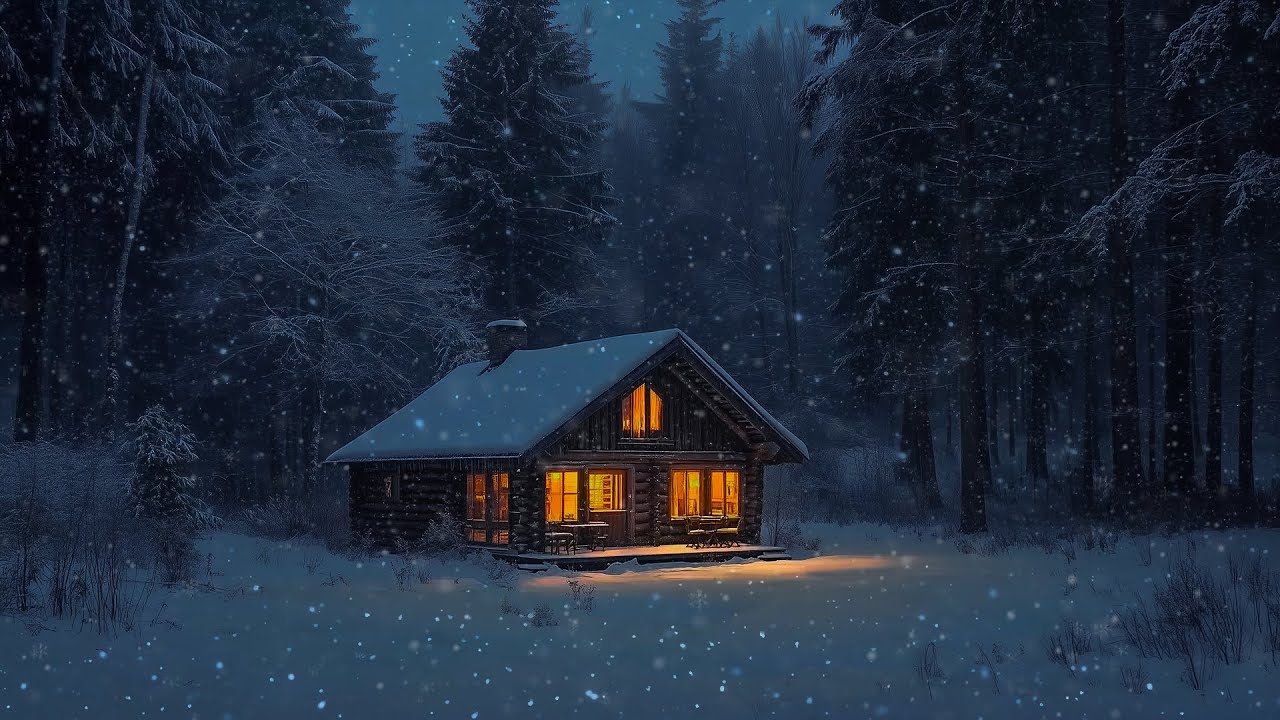 Arctic Snow Storm Sleep Sounds at a Cozy Log Cabin┇Howling Wind & Blizzard Sounds for Reduce stress