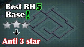 Best Builder Hall 5 Bh5 Anti 3 Star Base Unbeatable Bh 5 Base Best Bh5 Base - Clash Of Clans
