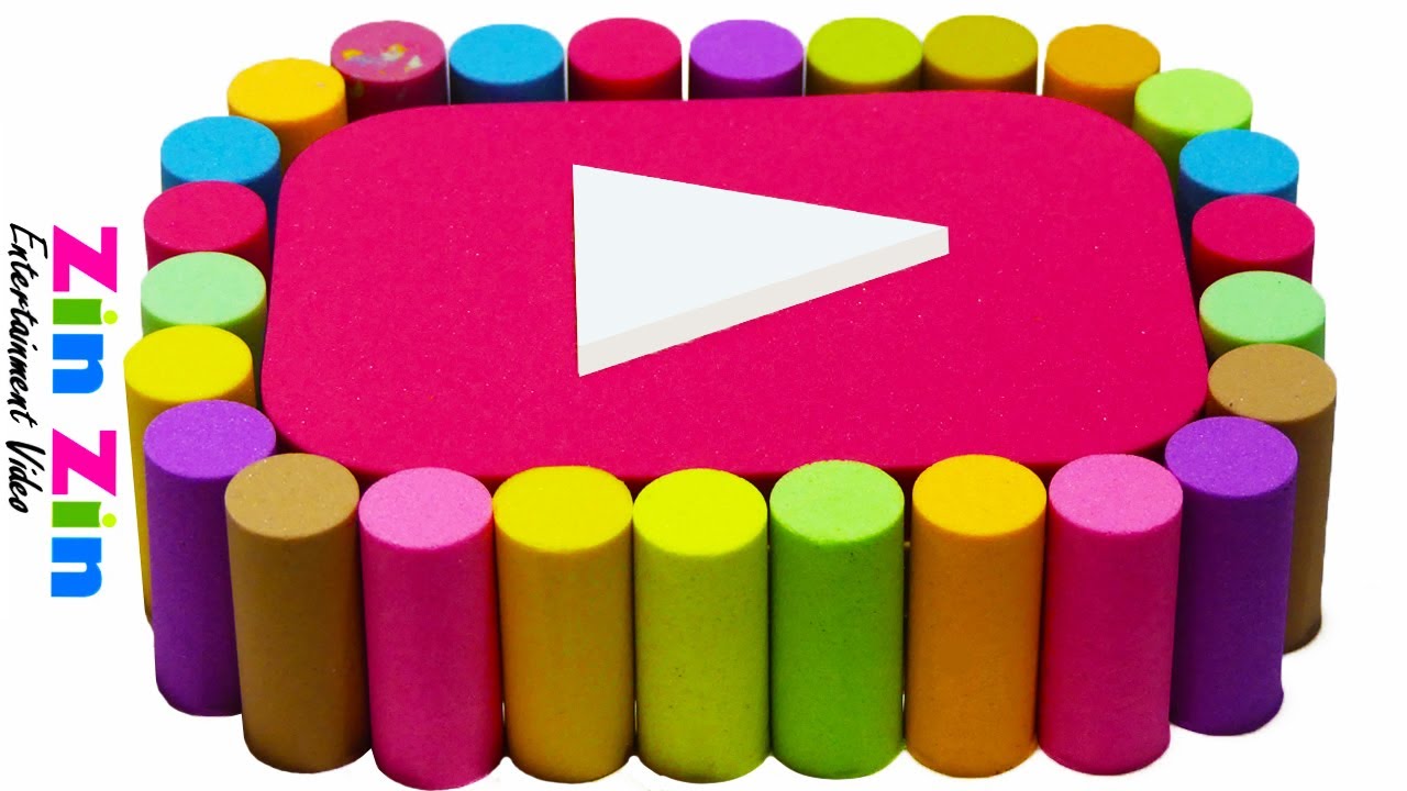How to make Kinetic Sand Youtube Play Button Cutting DIY | Satisfying Video ASMR #21 ZinZin