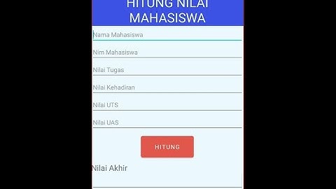 Aplikasi penghitung nilai akhir siswa by android studio.