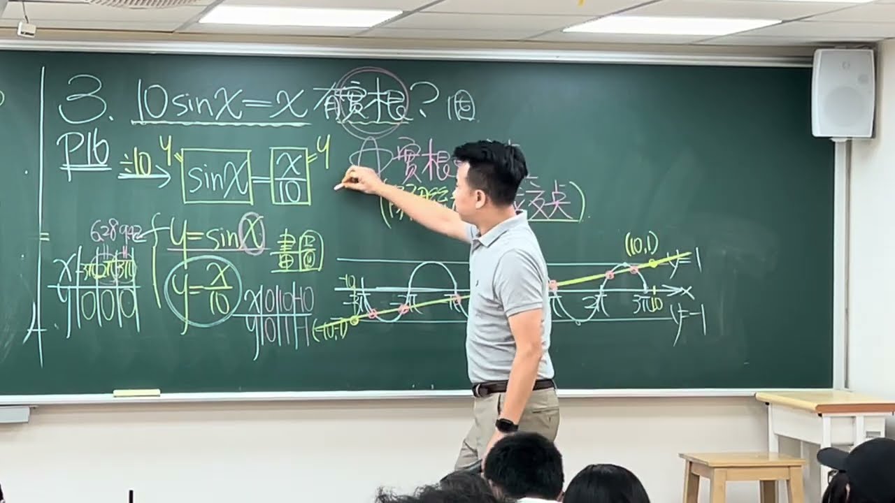 利用三角函數圖形求實根個數 找交點 高二 劉星講義 #高中數學 #學測 #三角函數