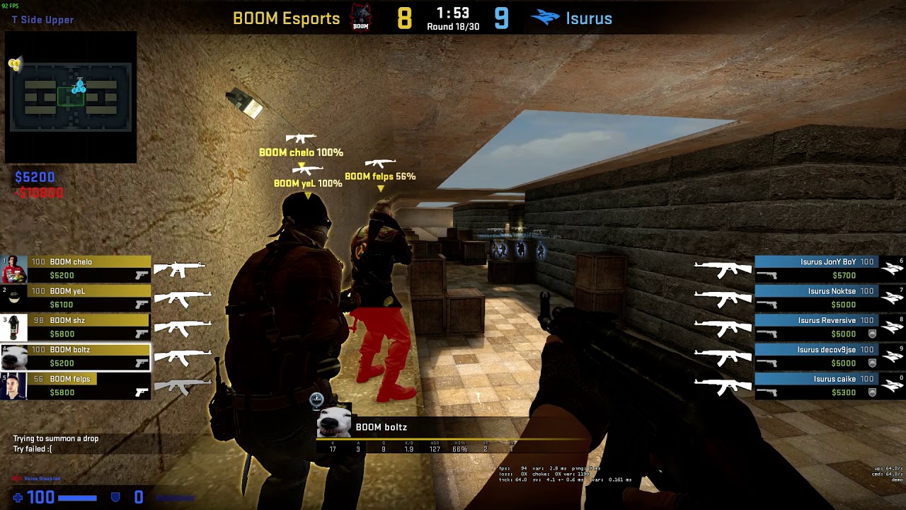 CS:GO BOTs - BOOM boltz vs Isurus