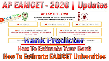 AP EAMCET - 2020 | How to Estimate Your Rank | Estimate Universities | Engineering & AM | Check Now