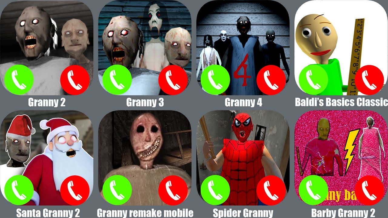 Santa Granny 2,Granny remake mobile,Granny 2,Granny 3,Granny 4,Baldi's Basics Classic,Barby Granny 2