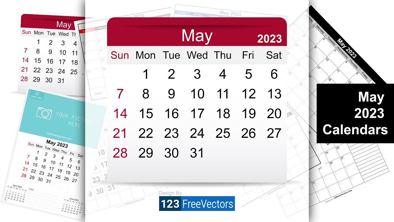 May 2023 Calendar | 123FreeVectors - YouTube