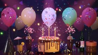 Happy Birthday Wishes and Greetings with animated magical birthday  cake celebration in 4K