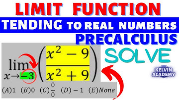 lim[(x^2-9) DIVIDES (x^2+9)] REAL NUMBERS FUNCTION AS x TENDS TO -3 IN PRECALCULUS