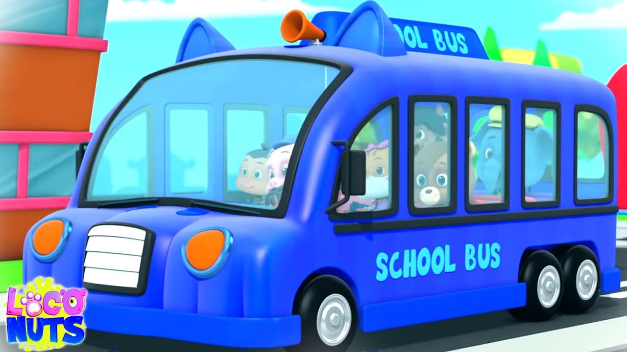 The Wheels On The Bus + More Nursey Rhymes And Animal Cartoon Videos