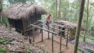 The girl's process of designing and building a bamboo kitchen house frame |  Ly Tieu An