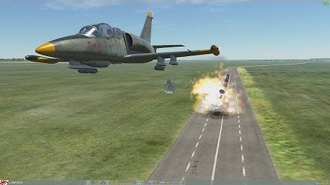 DCS, L39ZA Albatros,  parachute retarded bombing at low level.