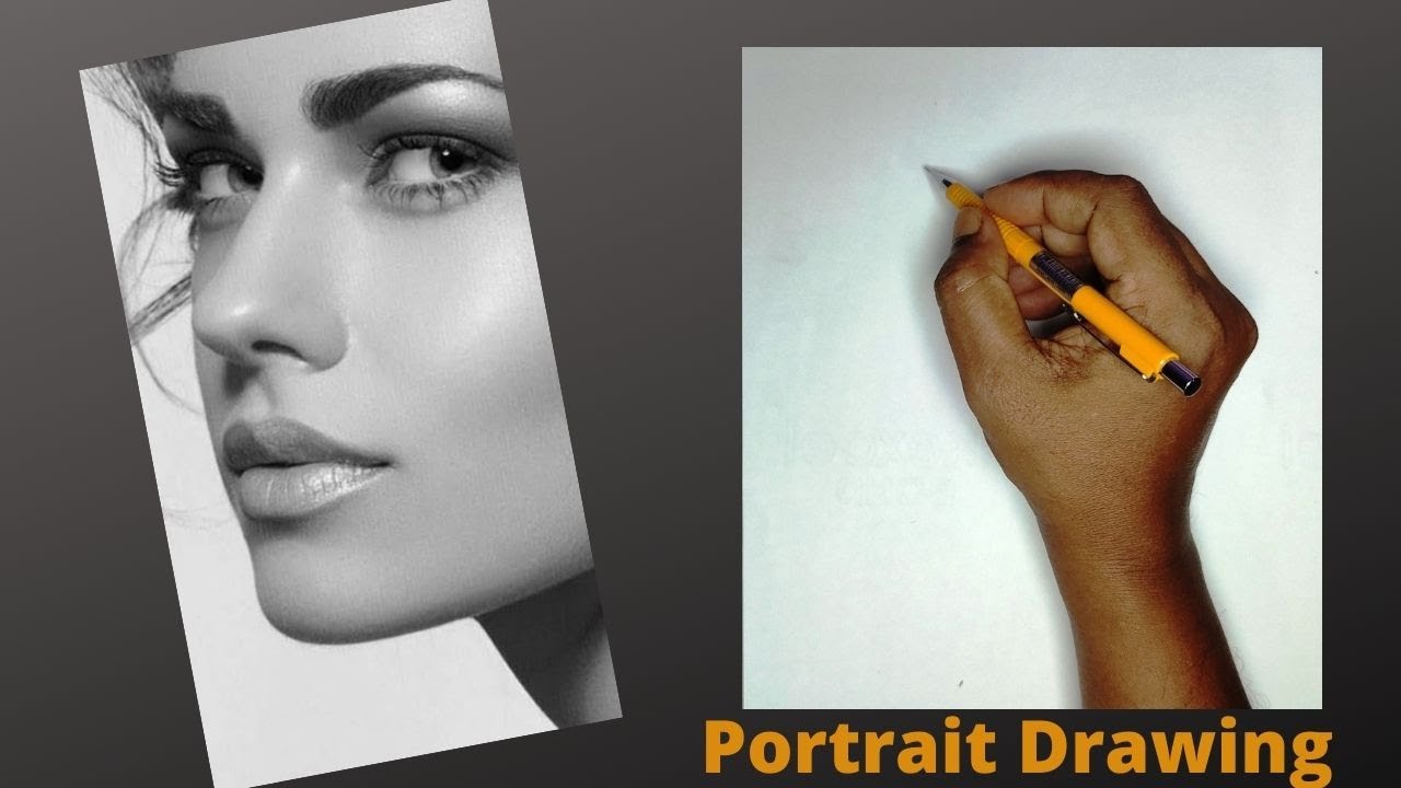 portrait drawing/ portrait of a girl/pencil shading portrait/anup art academy
