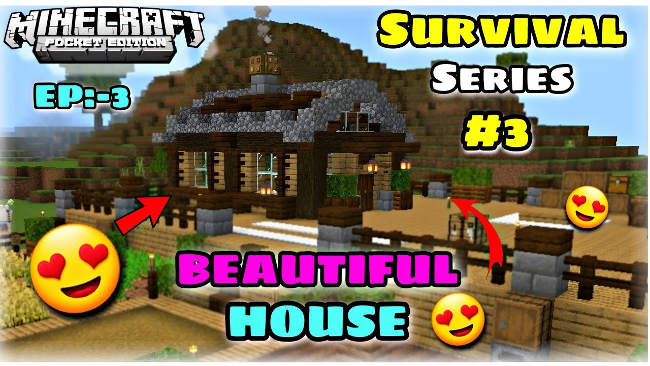 Our First House😍||Minecraft PE Survival Series day[#3]| Minecraft pe ...