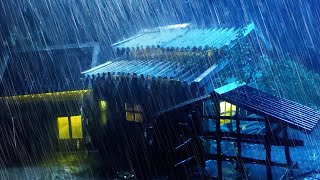 thunderstorm sounds for sleeping loud thunder, rain sounds on tin roofroof at night relieve stress