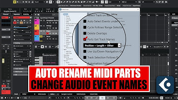 Cubase Auto Rename Midi Parts When Moving to Other Tracks [ Renaming Audio Events/Clips ]