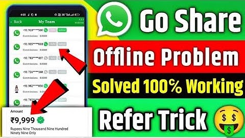 (Trick) Go Share Offline Problem Fix | goshare whatsapp earning l go share whatsapp banned problem