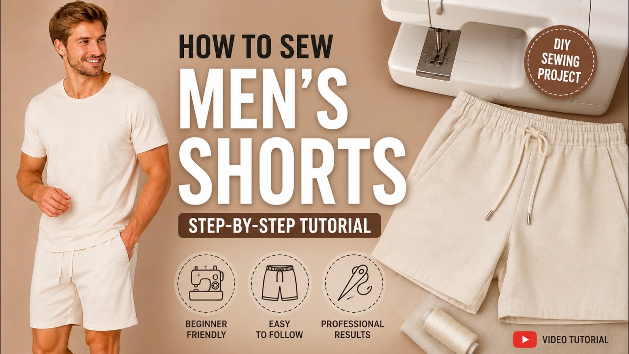 How to Sew Men's Shorts | Step-by-Step Sewing Tutorial - YouTube
