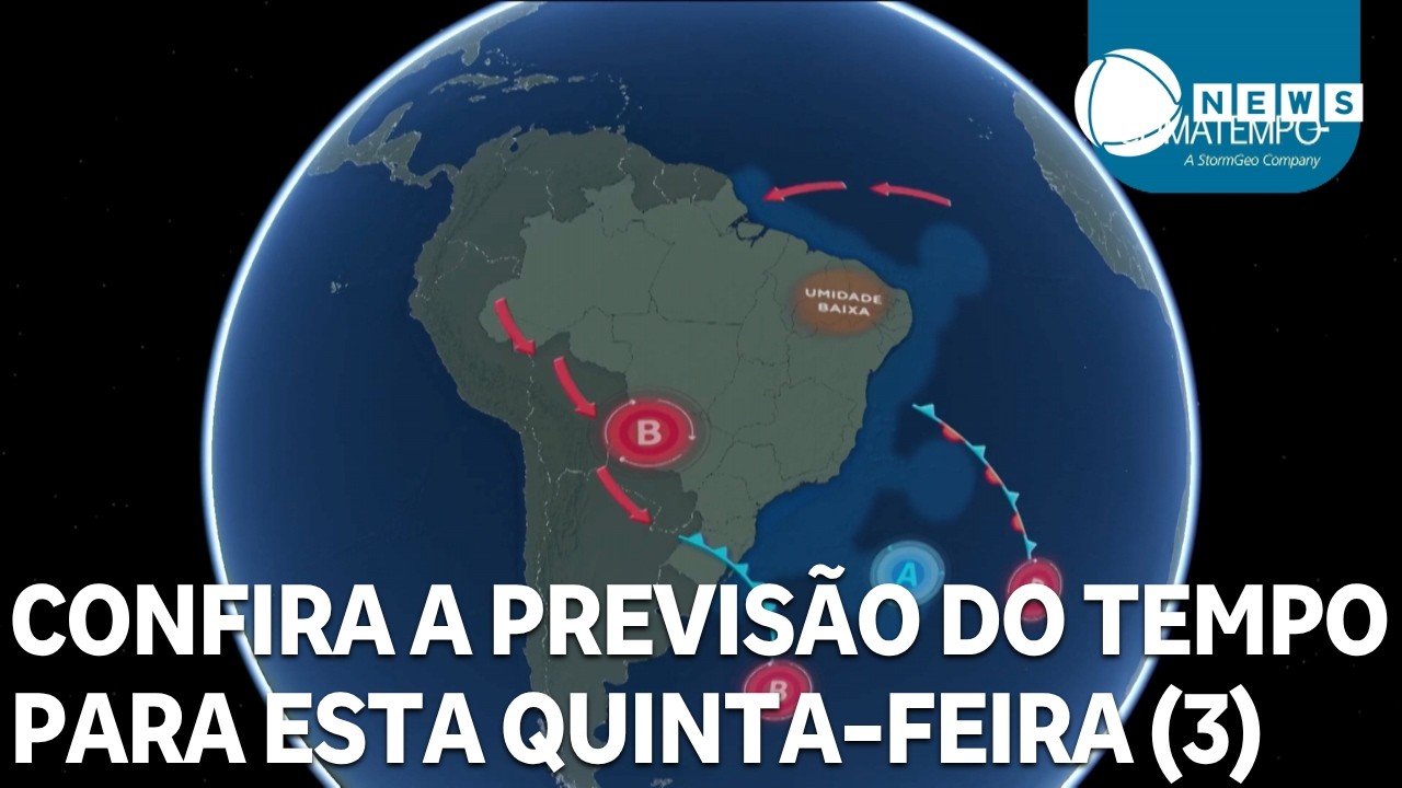 Confira a previsão do tempo para todo o país na quinta-feira (3)